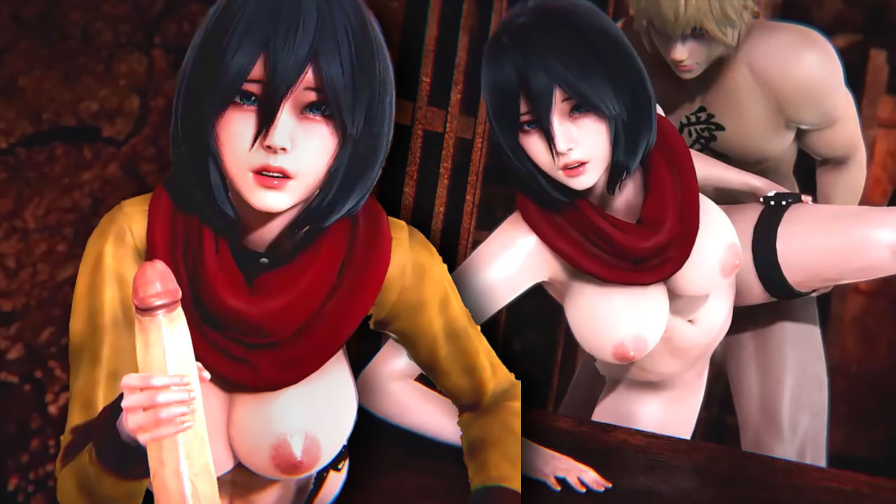 3D进击巨人地下室内射三笠